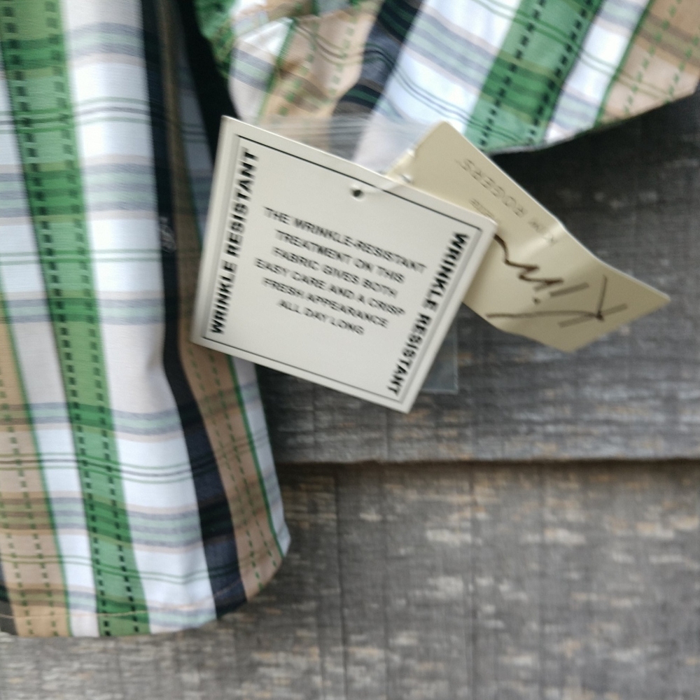 SOLD Kim Rogers Woman's Plaid Top Button Front Wrinkle Resists 3/4 Sleeves NWT. - Picture 6 of 12